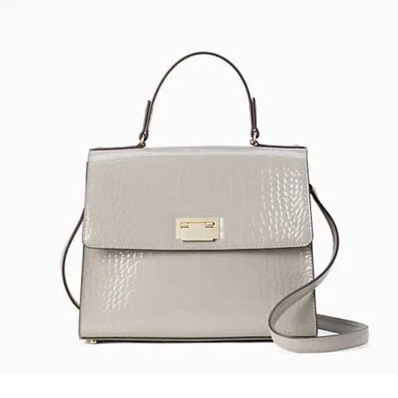 Kate Spade Knightsbridge Doris Purse Gray Crocodile Crossbody/Top Hold Preloved - Picture 2 of 16
